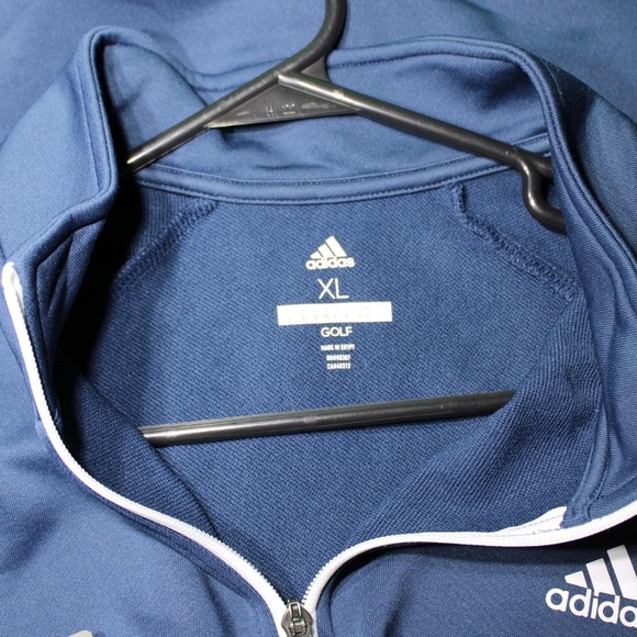 Adidas French Terry Full Zip Navy White Golf Jacket XL Men's - Picture 3 of 3